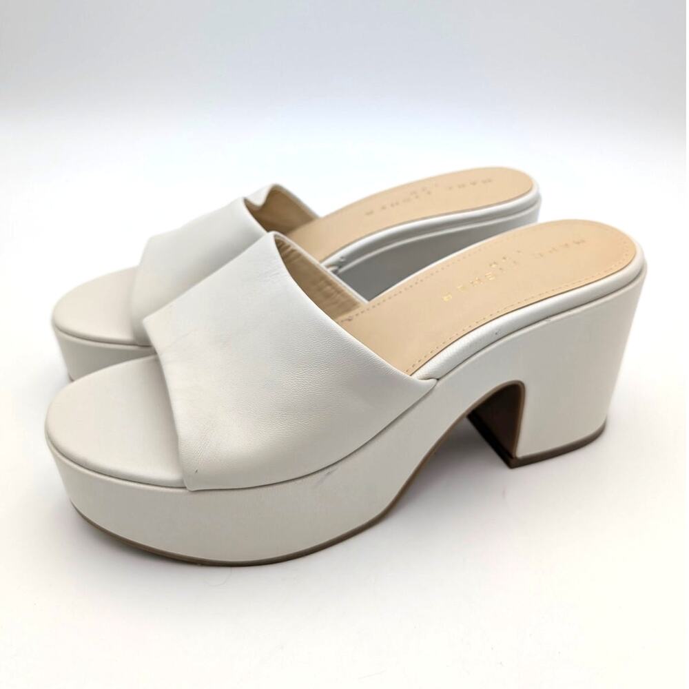Marc Fisher LTD Forina Slide Heel Sandal Women's Chic Cream Size US8.5M EU39